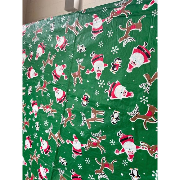 Vintage Christmas Santa & Reindeer Tablecloth - Picture 11 of 16